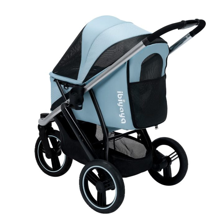 Ibiyaya The Beast 3-Wheel All-Terrain Pet Jogging Stroller Up To 25Kg - Flash Grey
