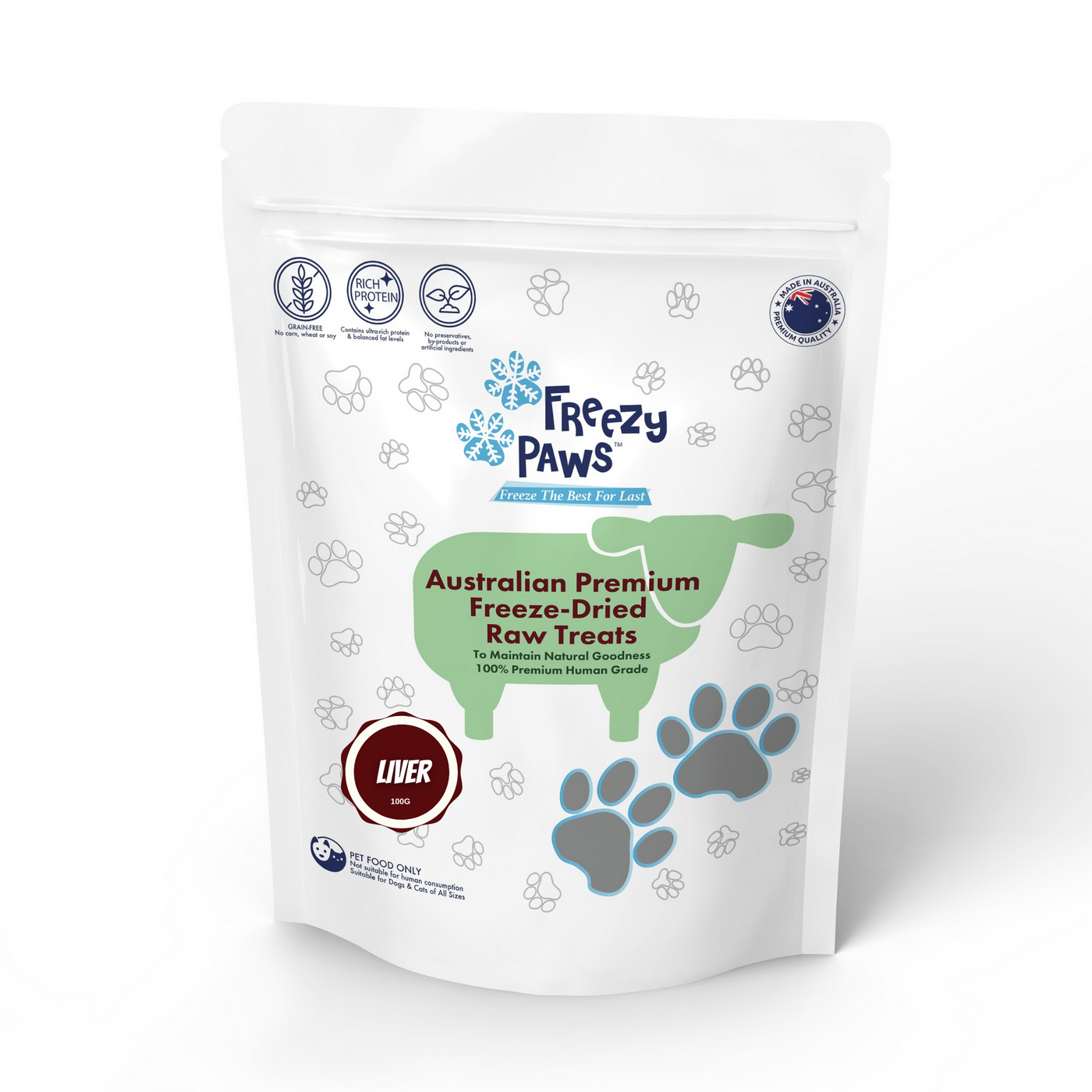 Freezy Paws Freeze Dried Lamb Liver Dog And Cat Treats 100g