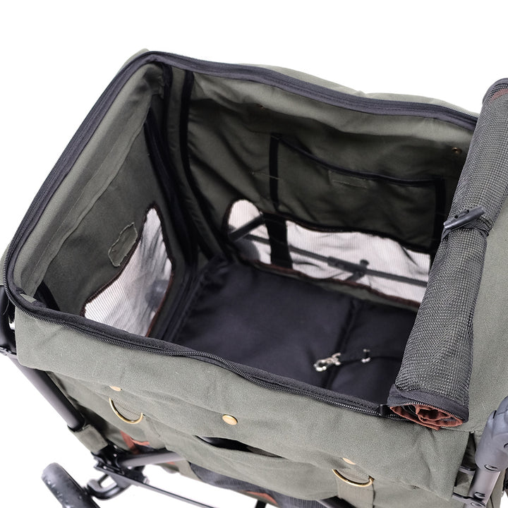 Ibiyaya Gentle Giant Pet Wagon Dual Entry Easy-Folding--Army Grenn Up To 25Kg