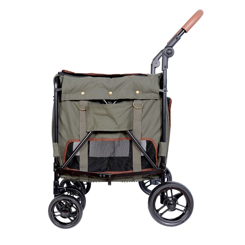 Ibiyaya Gentle Giant Pet Wagon Dual Entry Easy-Folding--Army Grenn Up To 25Kg