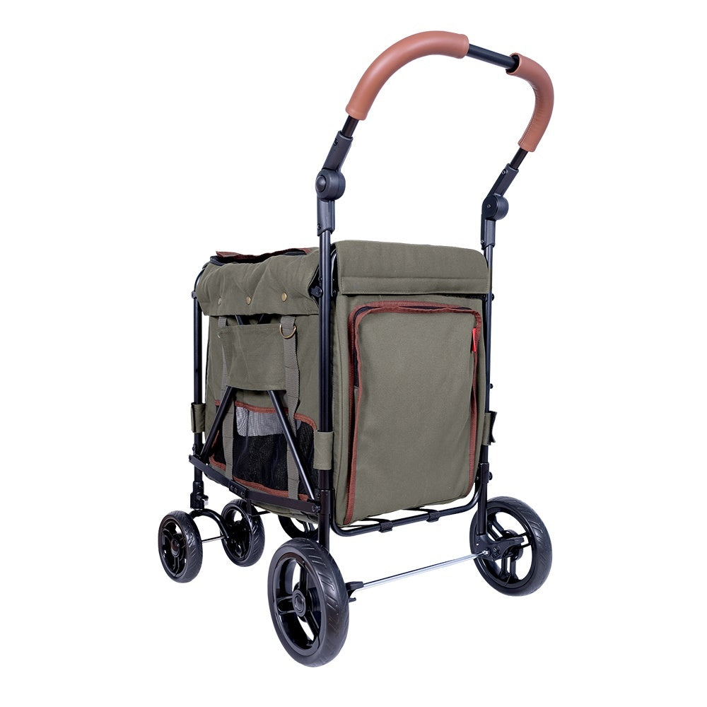 Ibiyaya Gentle Giant Pet Wagon Dual Entry Easy-Folding--Army Grenn Up To 25Kg