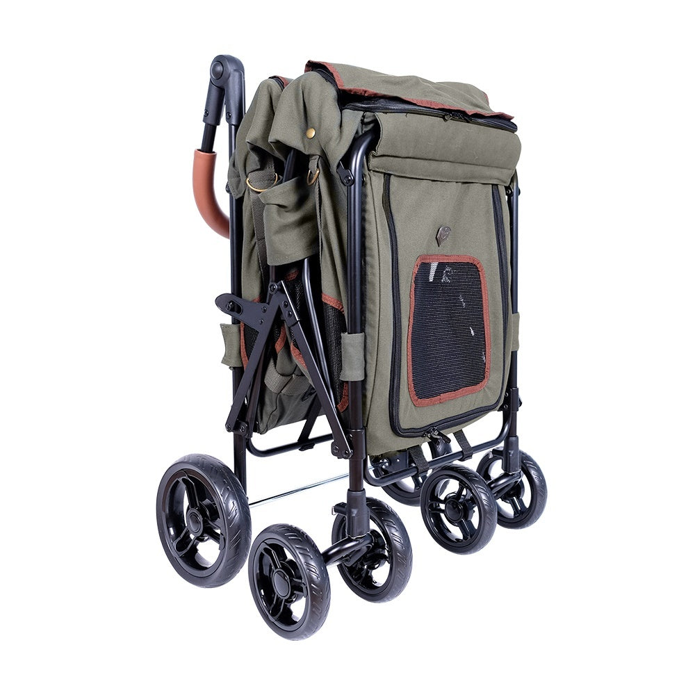 Ibiyaya Gentle Giant Pet Wagon Dual Entry Easy-Folding--Army Grenn Up To 25Kg