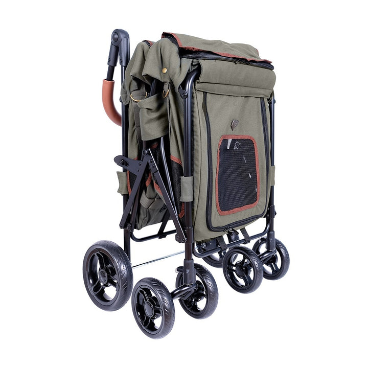 Ibiyaya Gentle Giant Pet Wagon Dual Entry Easy-Folding--Army Grenn Up To 25Kg