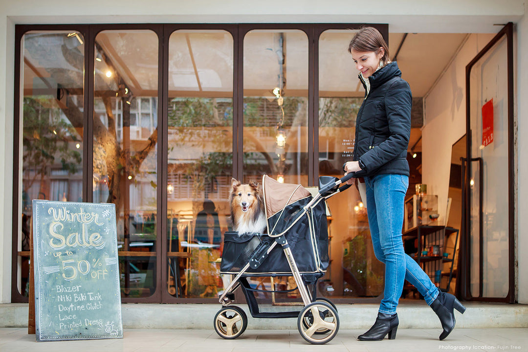 Ibiyaya Monarch Premium Pet Jogger Stroller Up to 28Kg  - Luxury Gold