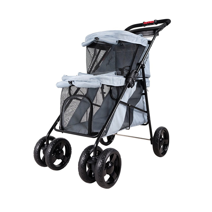 Ibiyaya Double Decker Pet Bus For Multiple Pets - Silver Gray