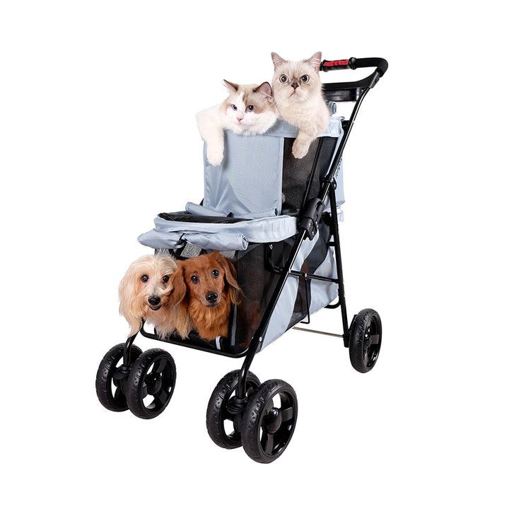 Ibiyaya Double Decker Pet Bus For Multiple Pets - Silver Gray