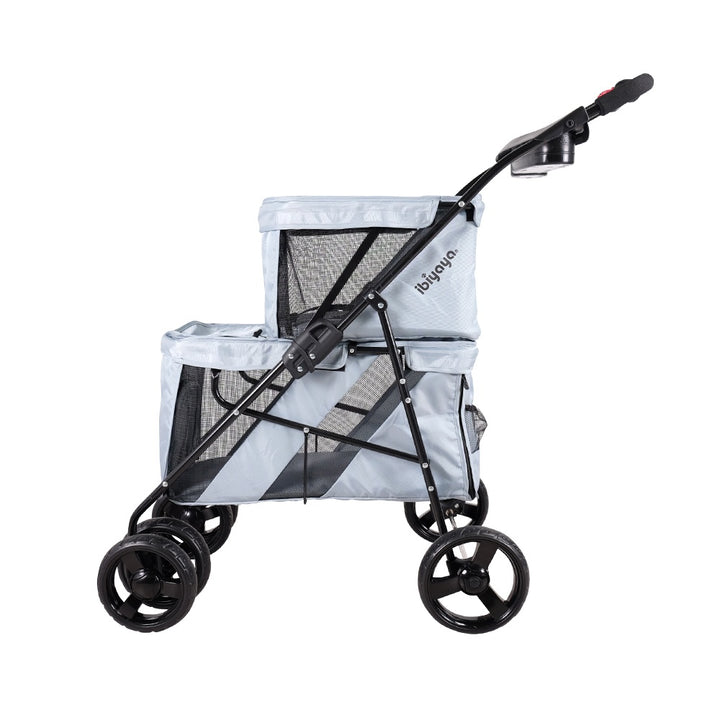 Ibiyaya Double Decker Pet Bus For Multiple Pets - Silver Gray