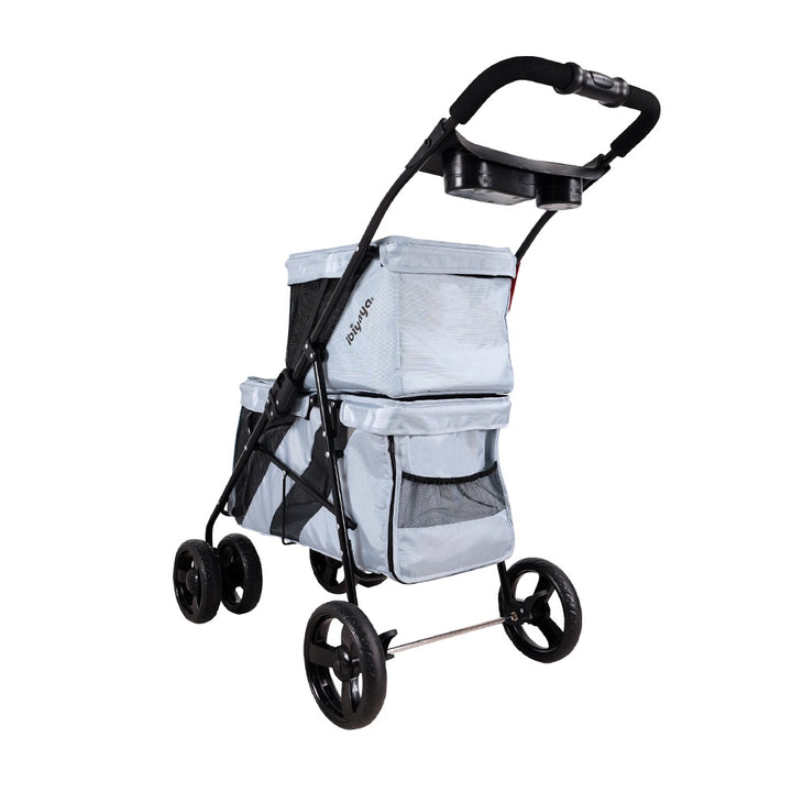 Ibiyaya Double Decker Pet Bus For Multiple Pets - Silver Gray
