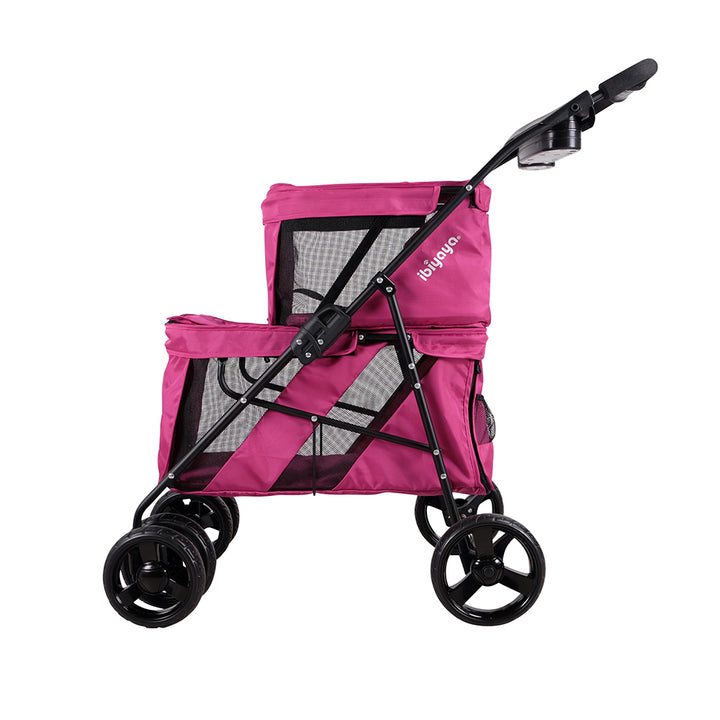 Ibiyaya Double Decker Pet Bus For Multiple Pets - Red Violet
