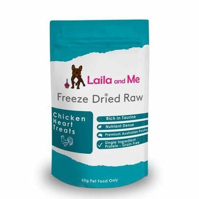 Laila & Me Freeze Dried Chicken Hearts for Cats & Dogs Treats