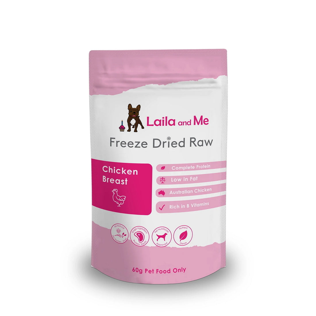 Laila & Me Freeze Dried Raw Chicken Breast For Dogs & Cats Treat