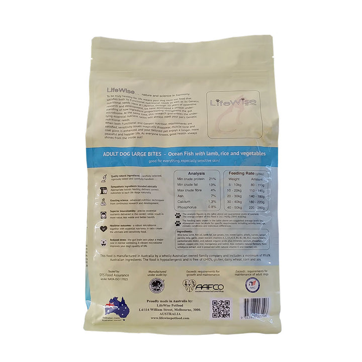 LifeWise Ocean Fish with rice, oats and vegetables – Large Bites for Medium and Large Breeds - Muddy Paw Shop