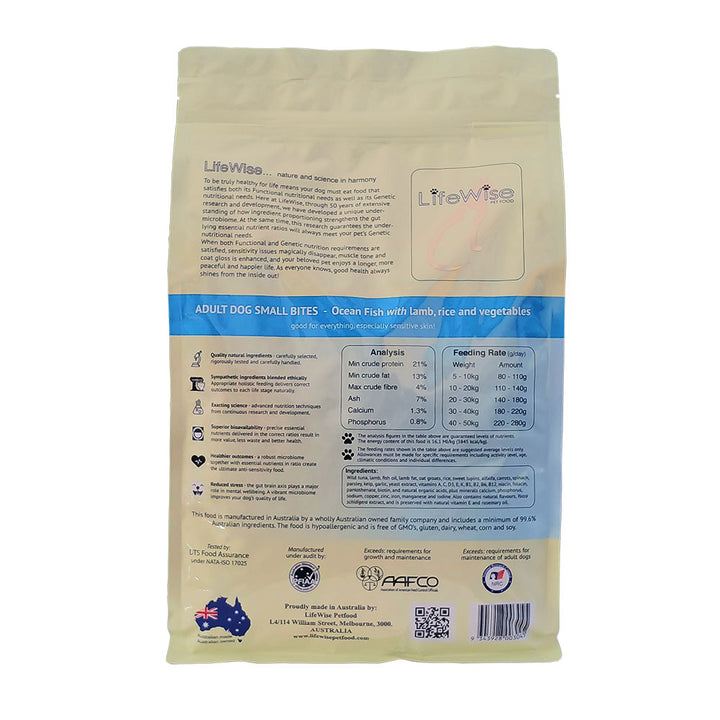 LifeWise Ocean Fish with rice, oats and vegetables – Small Bites for Small Breeds - Muddy Paw Shop