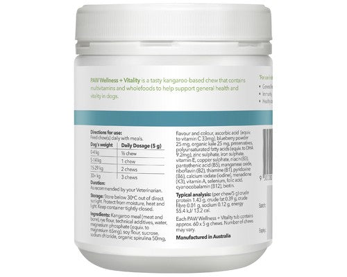 PAW By Blackmores Wellness & Vitality Chews 300g