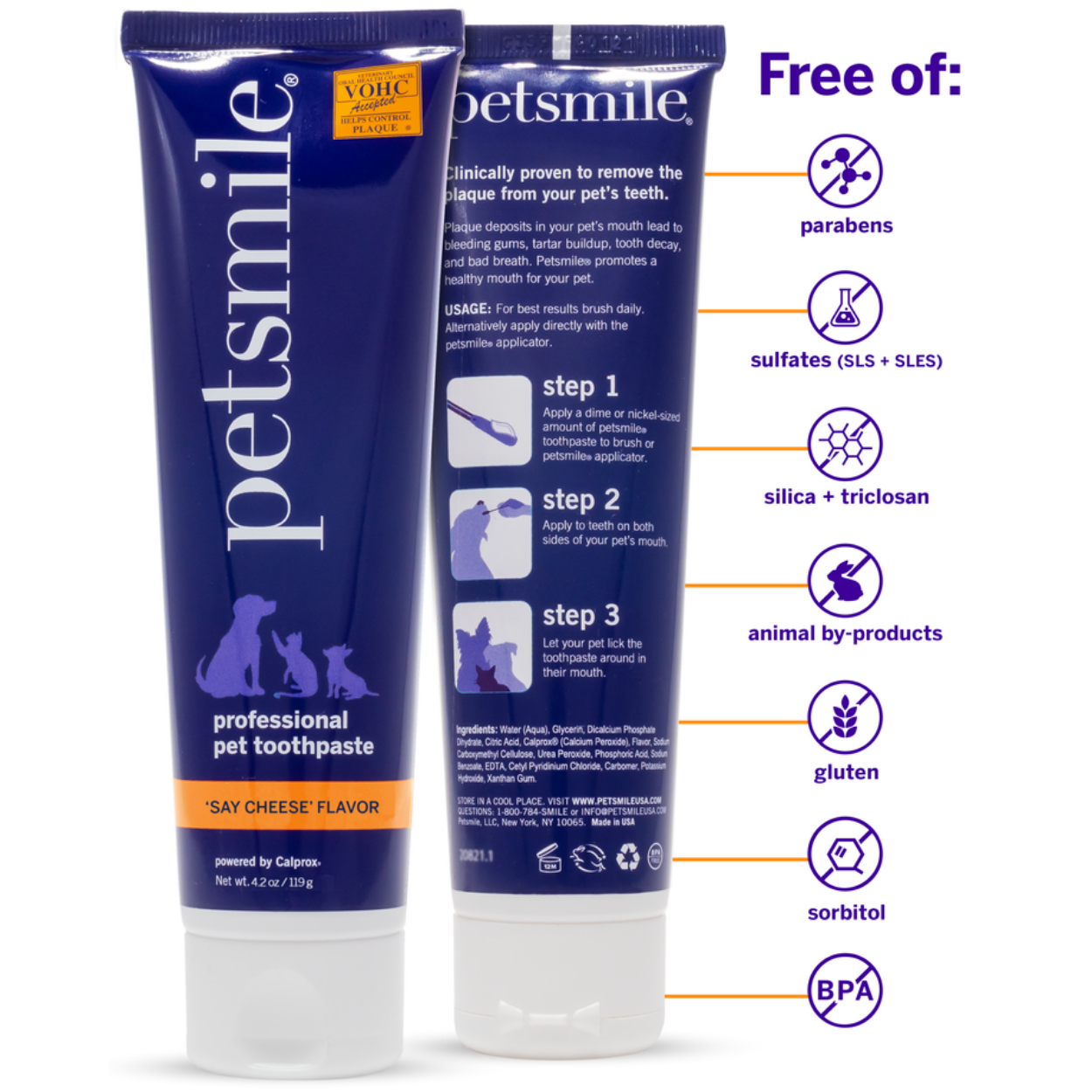 Petsmile Professional Toothpaste For Dog and Cat --Say Cheese Flavor 4.2 Oz