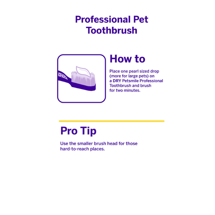 Petsmile Professional Pet Toothbrush - Patented 45° Dual-Ended Brush Head