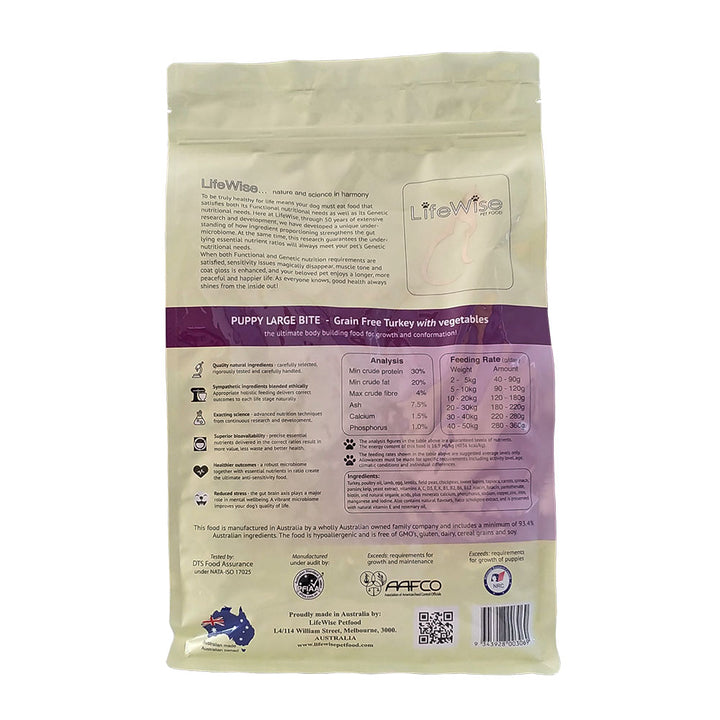 LifeWise Grain Free Puppy Turkey Large Bites With Lamb - Muddy Paw Shop