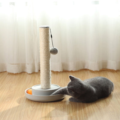 SmartCat Natural Sisal Track and Post Scratcher with Cat Toy Ball