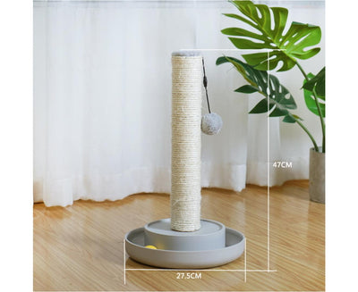 SmartCat Natural Sisal Track and Post Scratcher with Cat Toy Ball