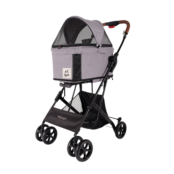 Ibiyaya Travois Tri-fold Cat & Dog Stroller Up To 15KG -- Nimbus Gray