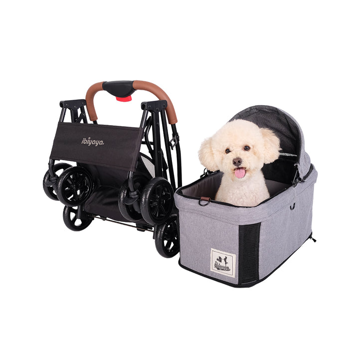 Ibiyaya Travois Tri-fold Cat & Dog Stroller Up To 15KG -- Nimbus Gray