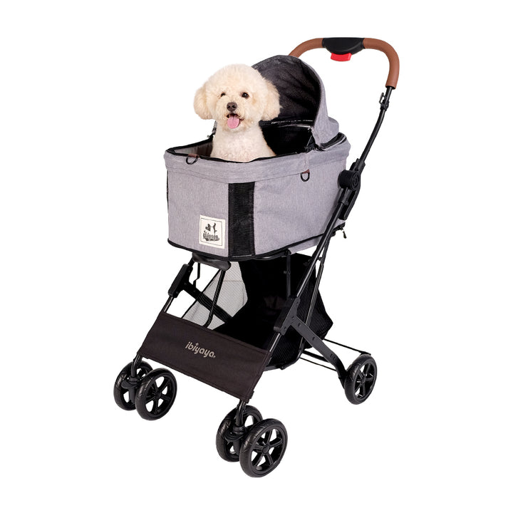 Ibiyaya Travois Tri-fold Cat & Dog Stroller Up To 15KG -- Nimbus Gray