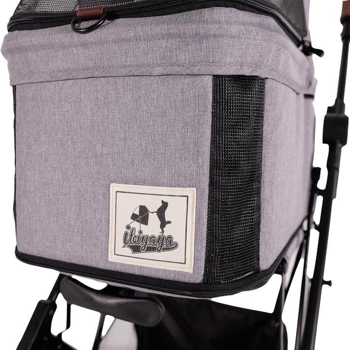 Ibiyaya Travois Tri-fold Cat & Dog Stroller Up To 15KG -- Nimbus Gray