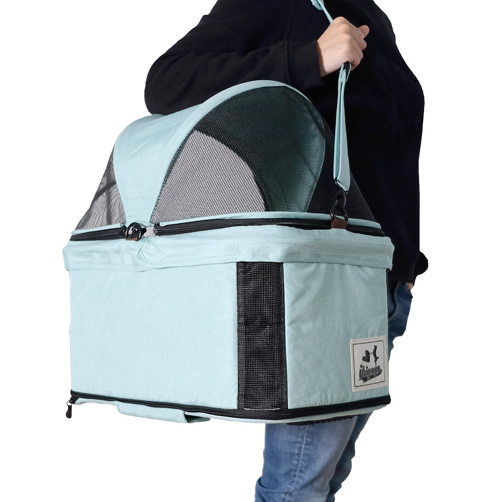 Ibiyaya Travois Tri-fold Cat & Dog Stroller Up To 15KG -- Spearmint