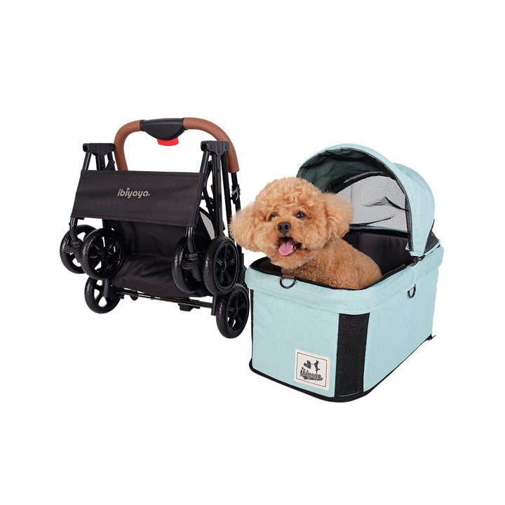 Ibiyaya Travois Tri-fold Cat & Dog Stroller Up To 15KG -- Spearmint