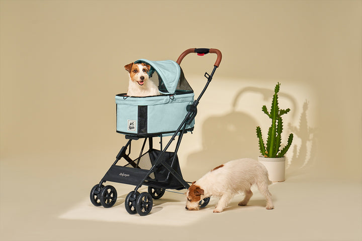 Ibiyaya Travois Tri-fold Cat & Dog Stroller Up To 15KG -- Spearmint