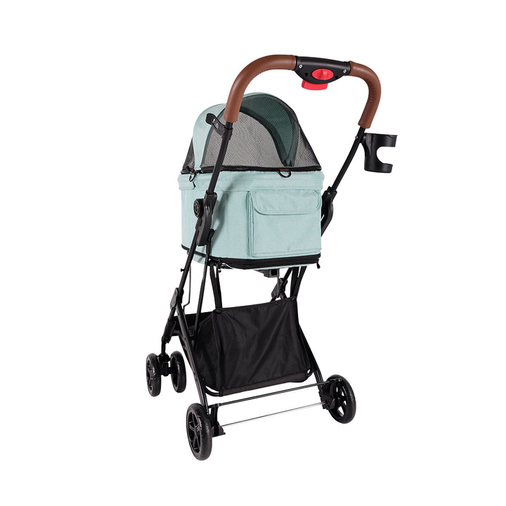 Ibiyaya Travois Tri-fold Cat & Dog Stroller Up To 15KG -- Spearmint