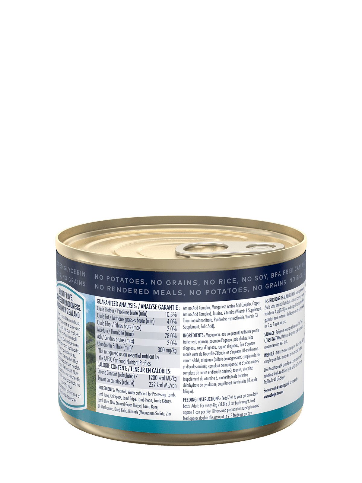 Ziwi Peak Canned Cat Wet Food Mackerel & Lamb