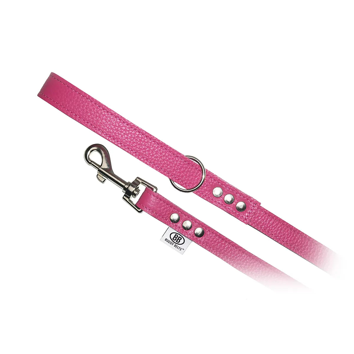 Buddy Belts (BB) All Leather Leashes – Luxury – Hot Pink