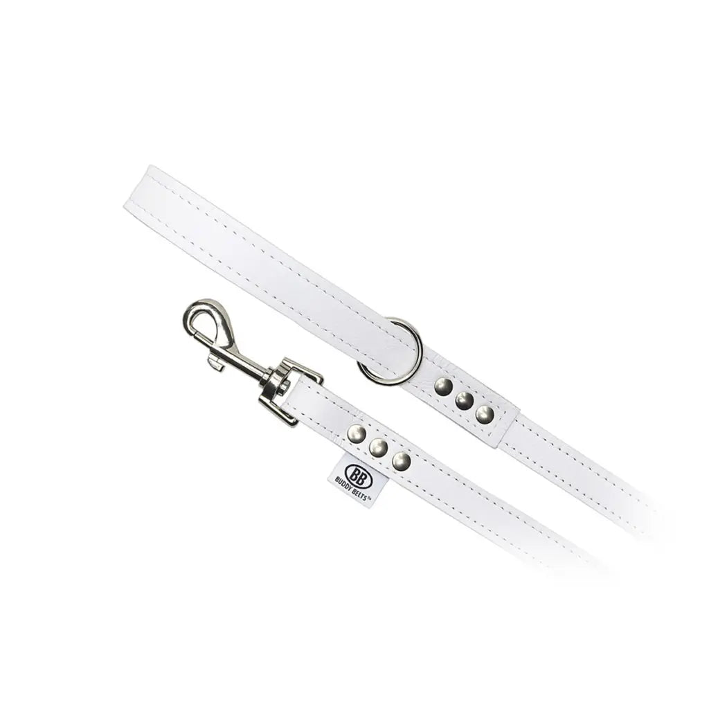 Buddy Belts (BB) All Leather Leashes – Luxury - Whitecap