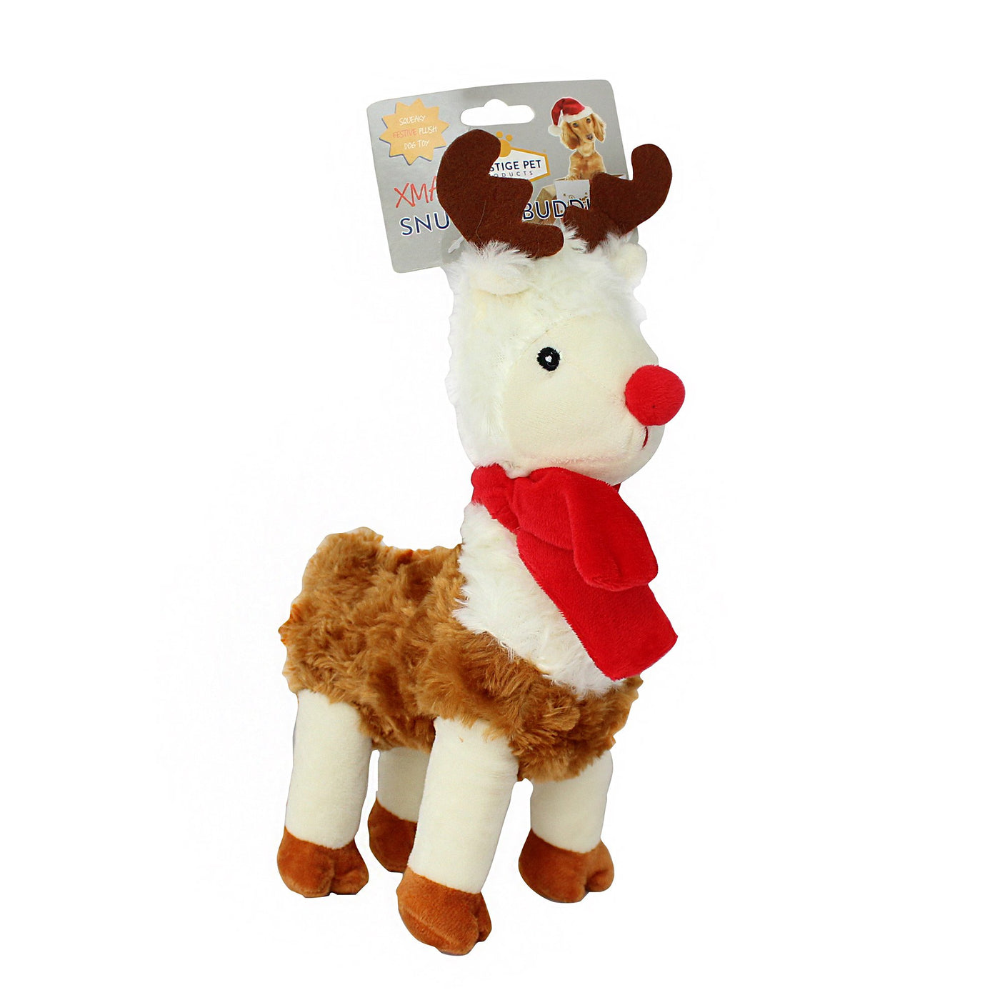 Prestige Christmas Dog Toys Snuggle Pals Llama with Antlers