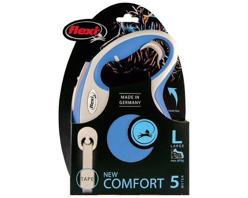 Flexi Comfort Retractable Tape Dog Leash Large 5m-- Blue