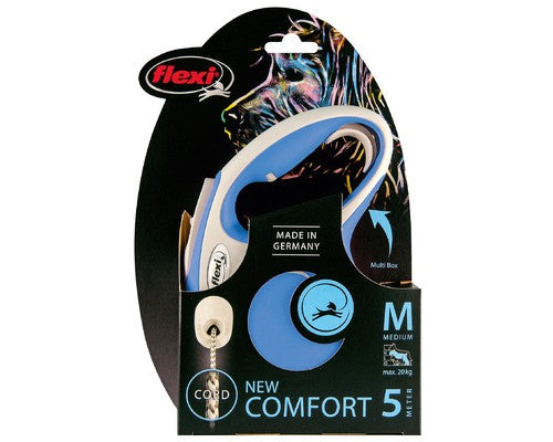 Flexi Comfort Retractable Cord Dog Leash 5m--Blue