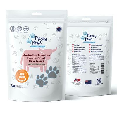 Freezy Paws Freeze Dried Beef Liver Dog And Cat Treats 100g