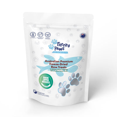 Freezy Paws Freeze Dried New Zealand Green Lipped Mussels Dog And Cat Treats 50g