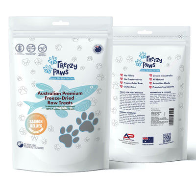 Freezy Paws Freeze Dried Salmon Bellies Dog And Cat Treats 100g