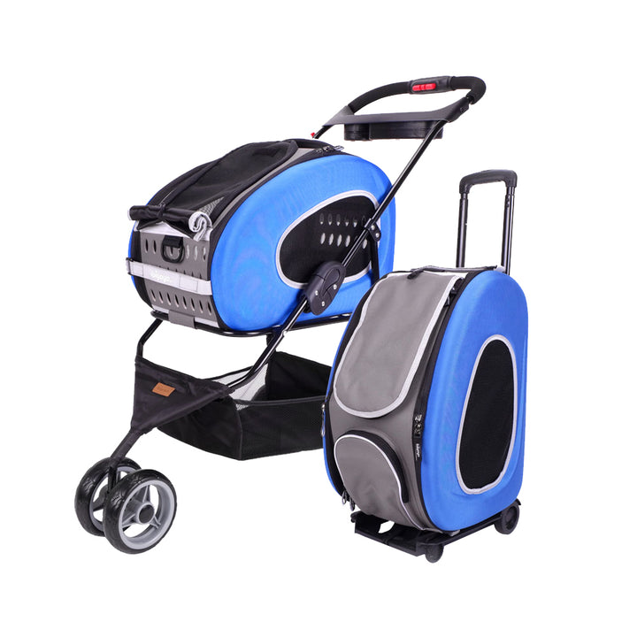 Ibiyaya 5-in-1 Combo EVA Pet Carrier / Stroller Up to 8KG-- Blue