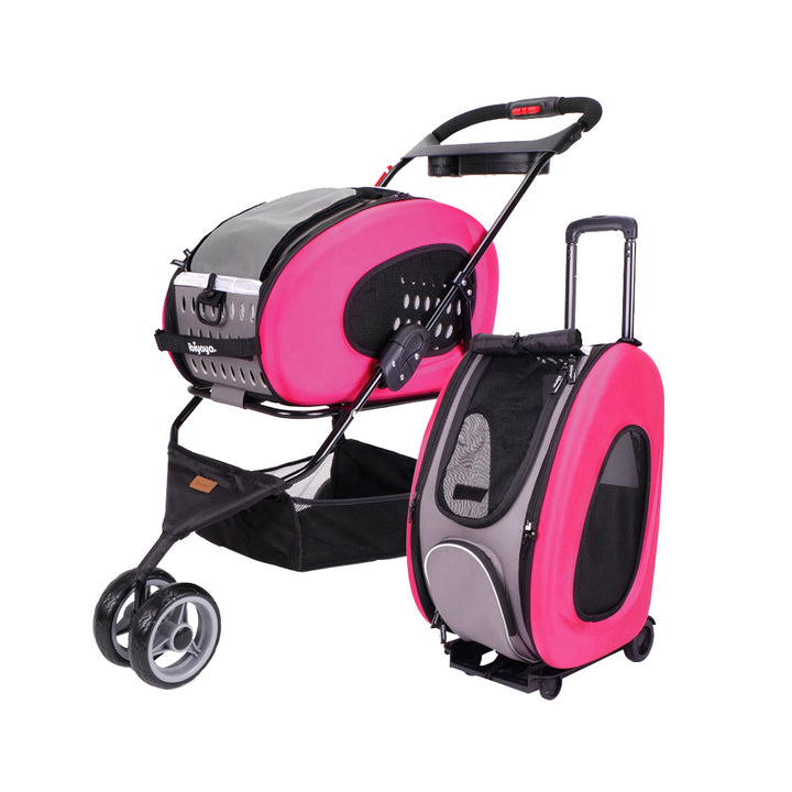 Ibiyaya 5-in-1 Combo EVA Pet Carrier / Stroller Up to 8KG-- Pink