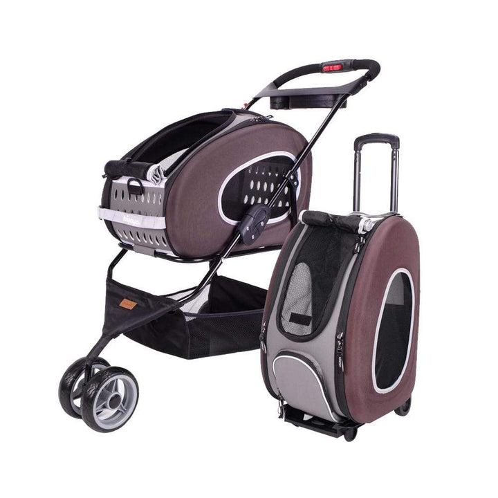 Ibiyaya 5-in-1 Combo EVA Pet Carrier / Stroller Up to 8KG-- Brown