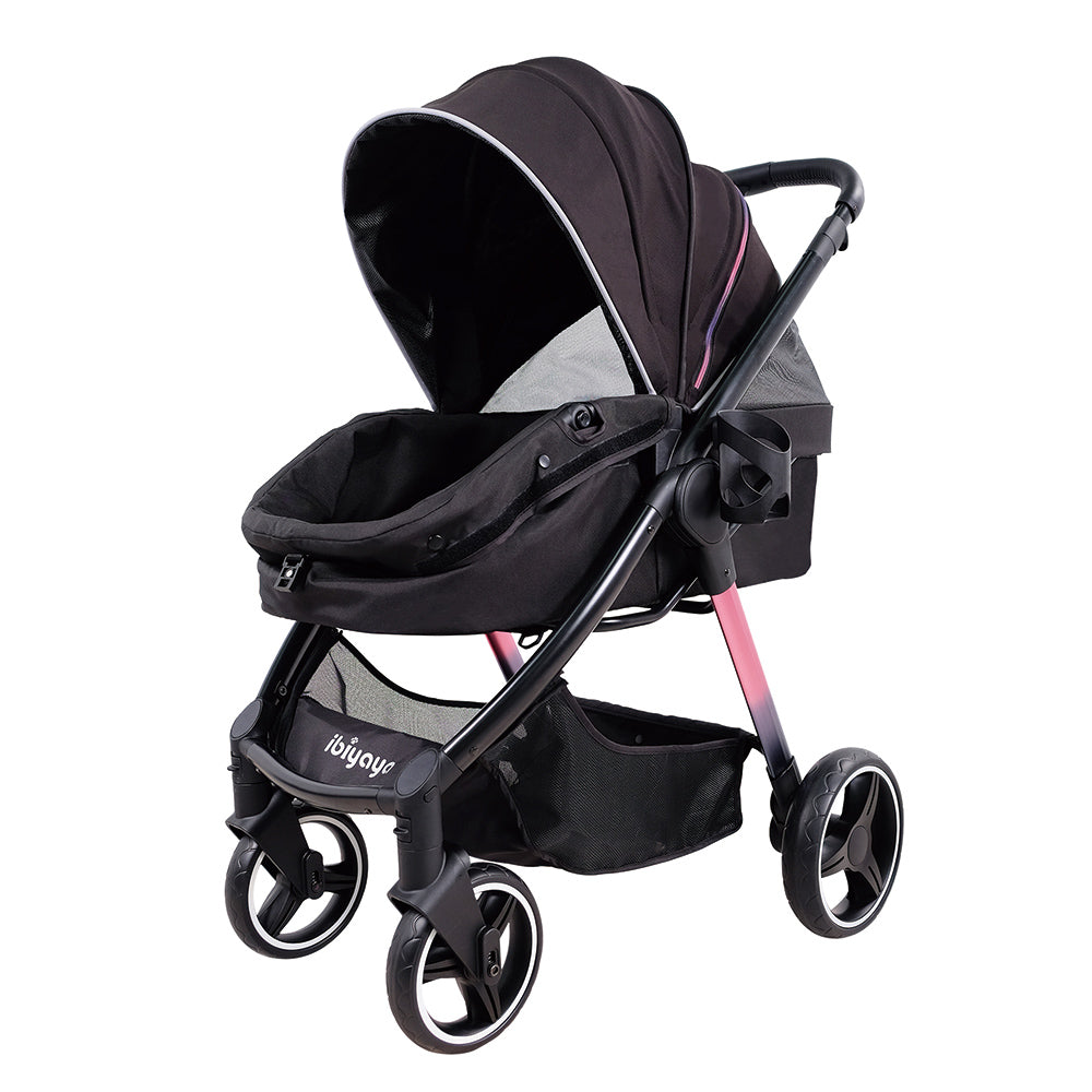 Ibiyaya Retro Luxe Folding Pet Stroller for Pets up to 30kg Prism Bl Muddy Paw Shop