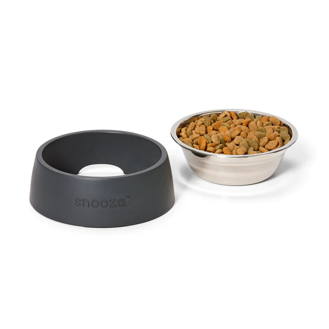 Snooza Concrete & Stainless Steel Bowl for Dog, Cat &More – Charcoal