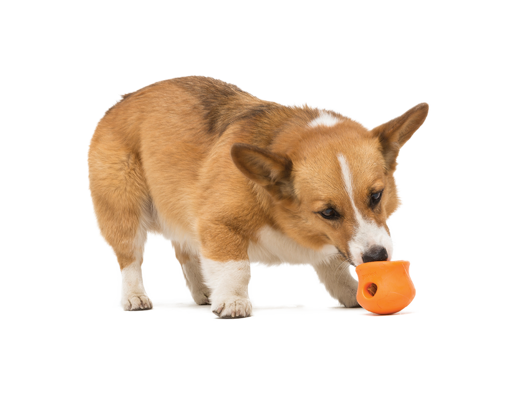 West Paw Toppl Treat Dispensing Dog Toy -- Orange