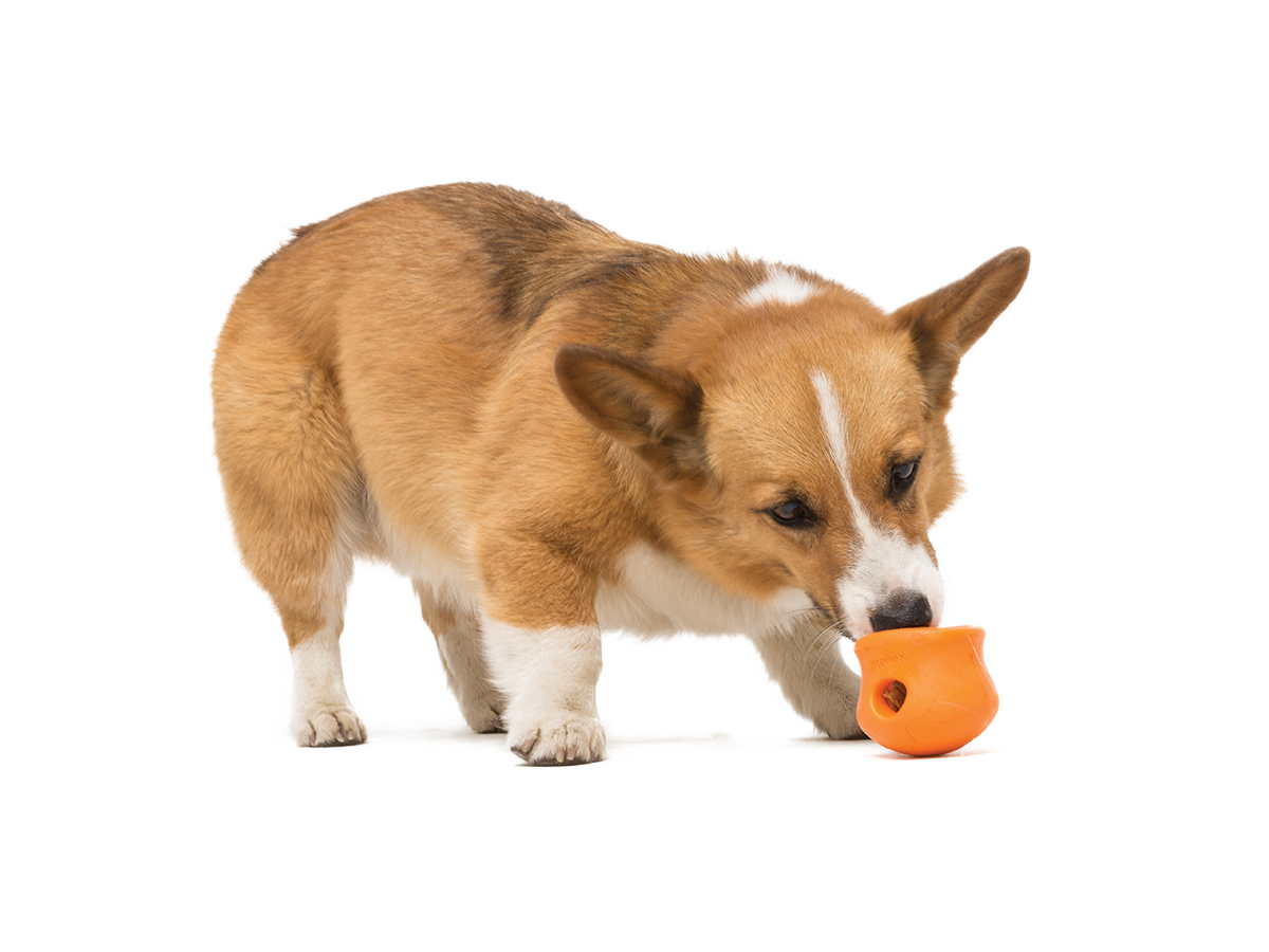 West Paw Toppl Treat Dispensing Dog Toy -- Orange